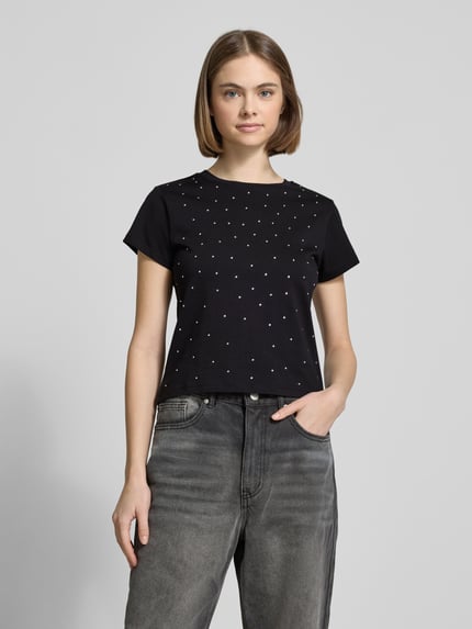 REVIEW T-shirt zdobiony kamieniami Czarny 4