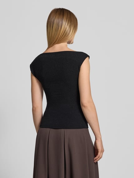 Selected Slim Fit Blusentop mit Wasserfall-Ausschnitt Black 5