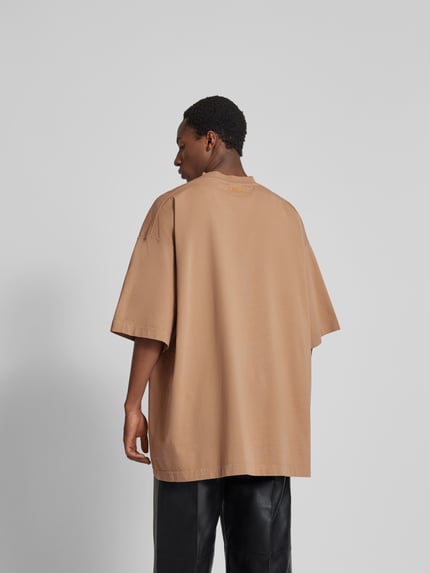 VETEMENTS oversized t-shirt met labelprint Lichtbruin - 5