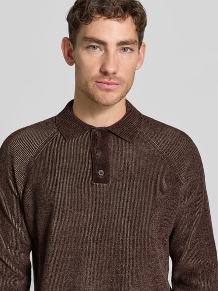 Jake*s Studio Men Strickpullover mit Polokragen Schoko 3