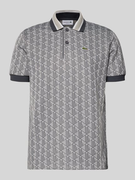 Produktfoto, Regular Fit Poloshirt met katoen van Lacoste met all-over monogrammotief, labelstitching, logodetail, contraststrepen, jacquard.