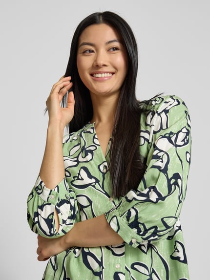 Tom Tailor Regular fit blouse van pure viscose Lichtgroen - 3