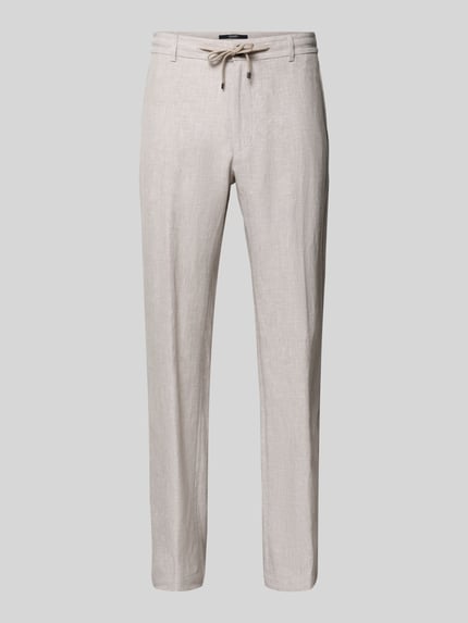 Slim Fit Leinenhose mit Tunnelzug Modell 'Sake' Shop The Look MANNEQUINE