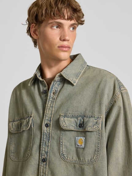 Carhartt Work In Progress Jeanshemd mit Knopfleiste Modell 'Tigan' Jeansblau 3