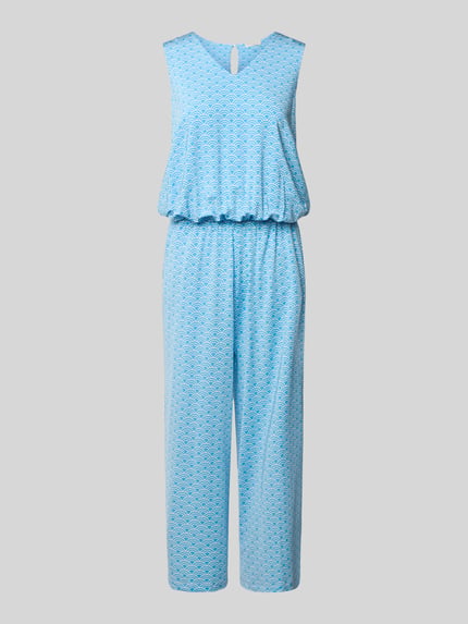 Milano Italy Jumpsuit mit V-Ausschnitt Bleu 2