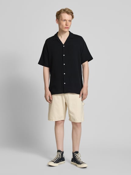 JACK & JONES Koszula casualowa o kroju relaxed fit z wykładanym kołnierzem Czarny 1