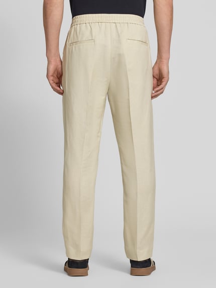 Antony Morato regular fit broek van mix van linnen en viscose model 'NEIL' Beige - 5