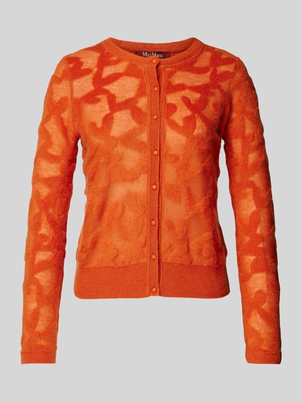 Max Mara Studio Cardigan met ronde hals, model 'ALVARO' Oranje - 2