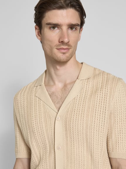 MCNEAL Freizeithemd mit Knopfleiste Beige 3