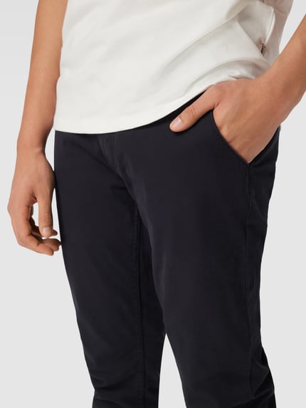 Blend Chino met Franse steekzakken, model 'NATAN' Marineblauw - 3