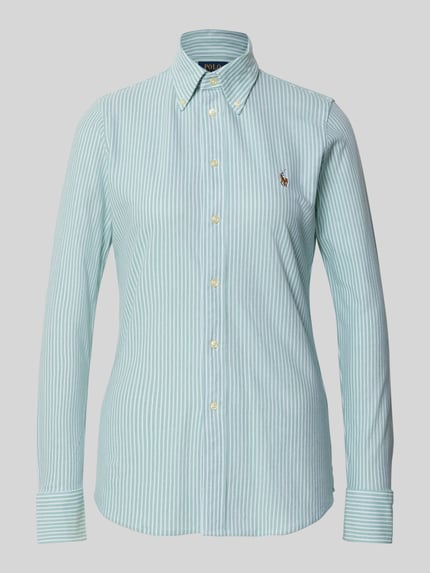 Polo Ralph Lauren Slim Fit Hemdbluse mit Button-Down-Kragen Gruen 2