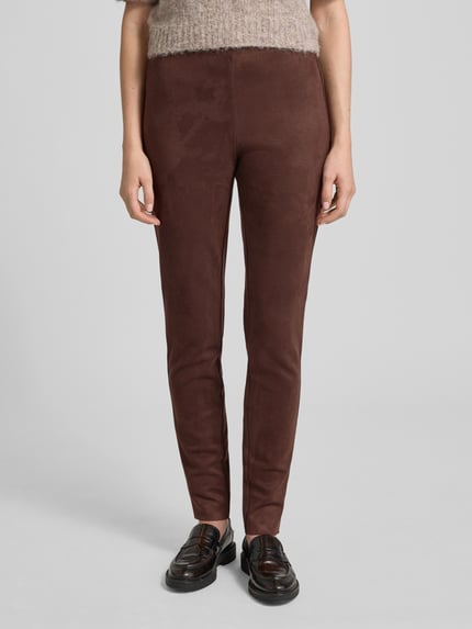 FREE/QUENT Stoffhose in Wildleder-Optik Modell 'LEXIE' Taupe 4
