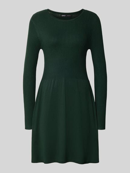 ONLY Regular Fit Strickkleid aus Viskose-Mix Modell 'ALMA' Dunkelgruen 2