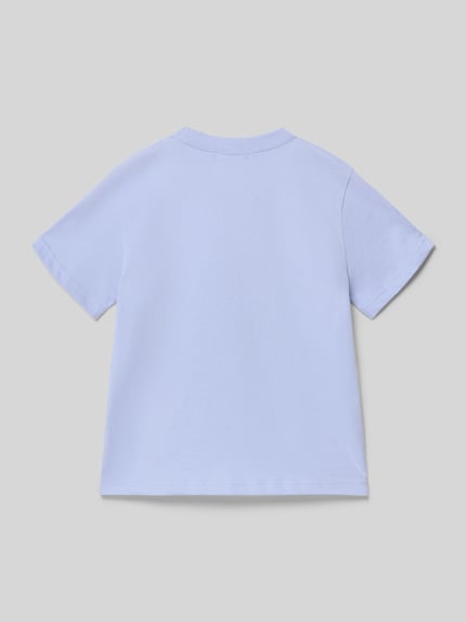 Produktfoto, T-shirt met motiefprint en ronde hals van BILLIEBLUSH, puur katoen, regular fit, ruglengte maat 116: 44 cm, lichtblauw, korte mouwen, gladde oppervlaktestructuur