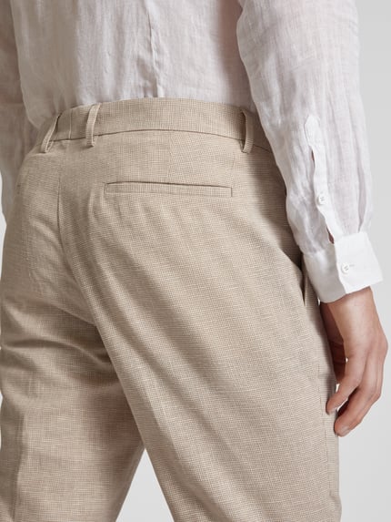 s.Oliver BLACK LABEL Anzughose aus Leinen-Mix Modell 'Pure' Beige 3