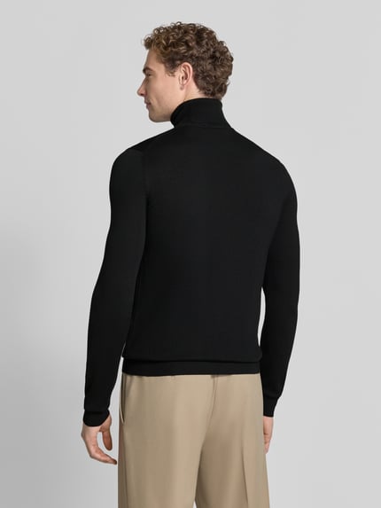 HUGO Rollkragenpullover mit Logo-Schriftzug Modell 'San Thomas-M' Black 5