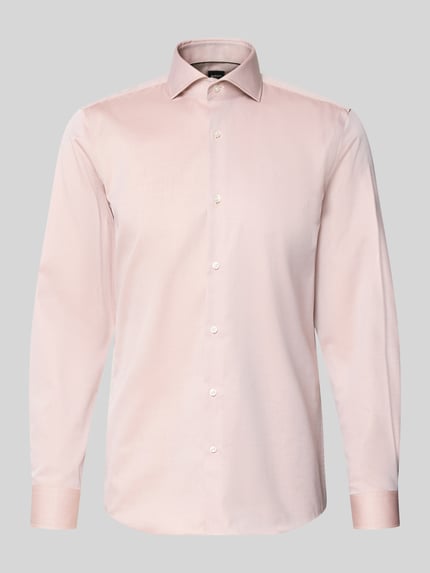 Produktfoto, rosafarbenes Slim-Fit Businesshemd aus reiner Baumwolle Modell 'H-HANK-SP-B1' von BOSS, glatte Textur, für Herren