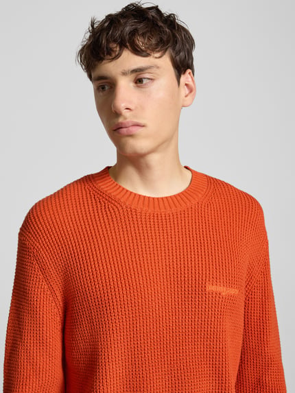 Tommy Jeans Regular Fit Strickpullover aus reiner Baumwolle Orange 3