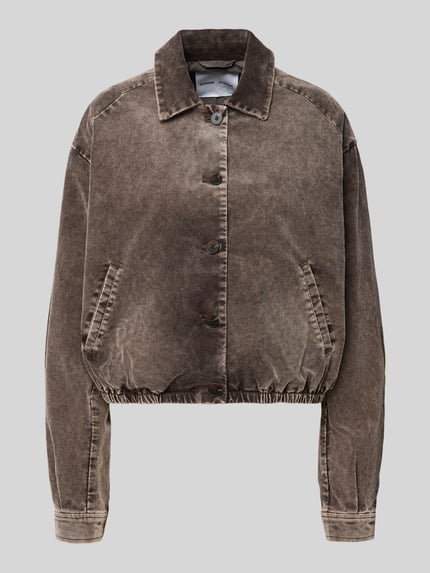 Produktfoto, Jacke aus Cord mit Eingrifftaschen Modell 'KELLA' von Samsøe Samsøe, reine Baumwolle, Regular Fit, braune Vintage-Optik, sichtbare Knopfleiste, Umlegekragen, strukturierte Oberfläche.