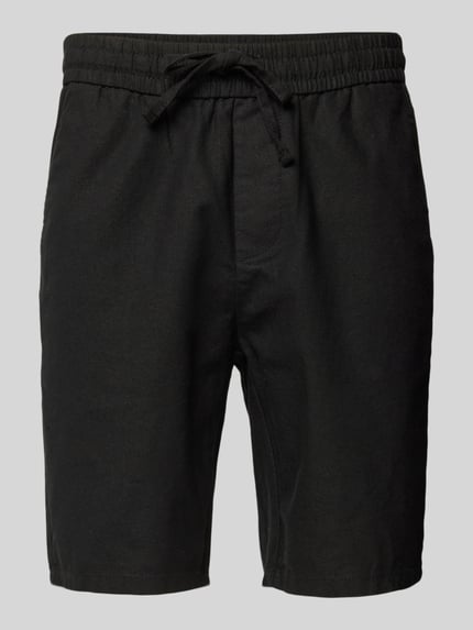 ONLY & SONS Korte broek van een mix van katoen en linnen, model 'LINUS' Zwart - 2