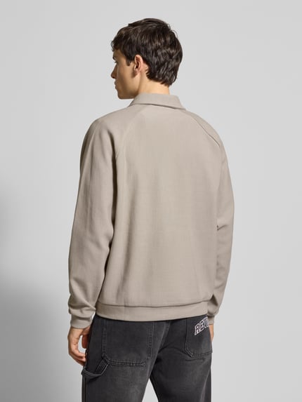 REVIEW Sweatshirt mit Polokragen Hellgrau 5