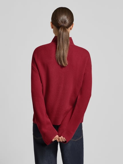 Christian Berg Woman Strickpullover mit Stehkragen Dunkelrot 5
