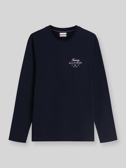 Tommy Hilfiger regular fit shirt met lange mouwen van puur katoen Marineblauw - 2