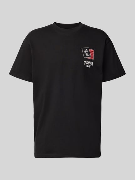 Regular fit t-shirt van puur katoen model 'Playing Cards' Shop The Look MANNEQUINE