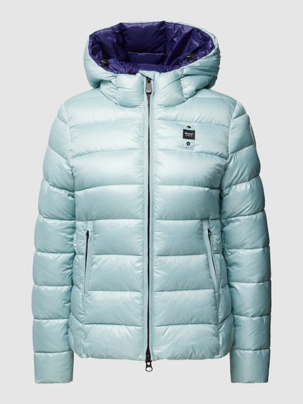 Blauer USA Steppjacke mit Stehkragen Hellblau 2