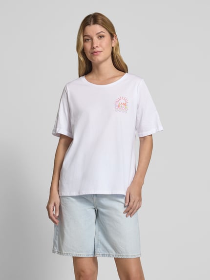 Milano Italy T-Shirt mit Statement-Stitching Weiss 4