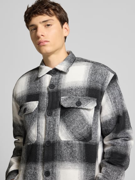 Redefined Rebel Regular fit overhemdjack met kentkraag, model 'Rian' Zwart - 3