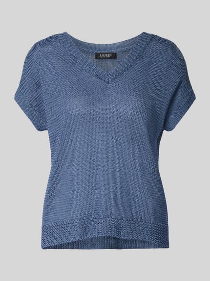 Lauren Ralph Lauren Sweter o kroju relaxed fit z mieszanki lnu i wiskozy model „Emari” Jasnoniebieski 2