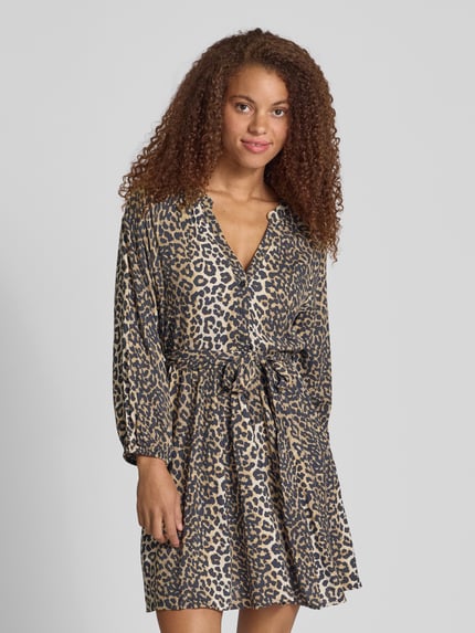 ONLY Getailleerde mini-jurk van pure viscose, model 'NOVA' Zand - 4