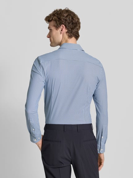 Jake*s Super Slim Fit Business Hemd mit Kentkragen Bleu 5
