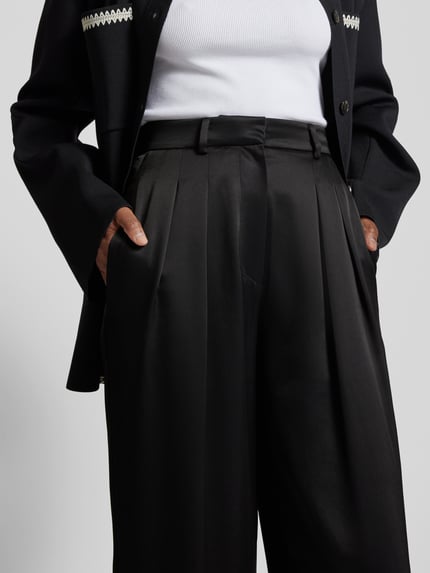 Nanushka Loose fit stoffen broek met keelsplooien Zwart - 3