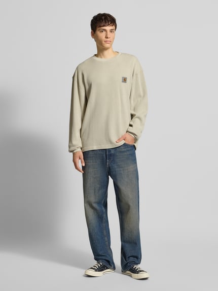 Carhartt Work In Progress Shirt met lange mouwen, structuurmotief en ronde hals Offwhite - 1