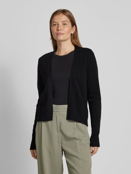 VILA Cardigan mit gerippten Abschlüssen Black 4