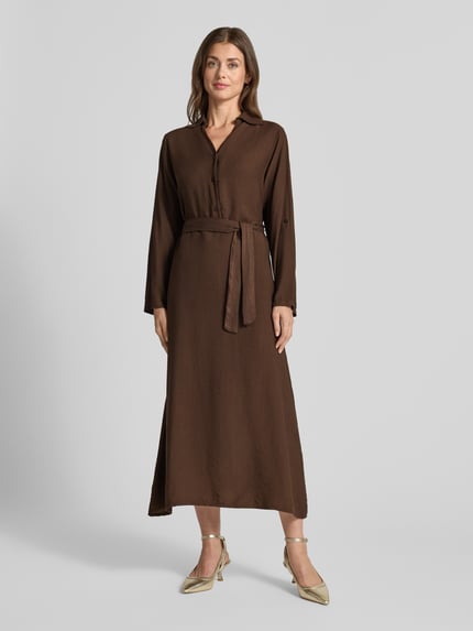ZABAIONE Hemdblusenkleid mit kurzer Knopfleiste Modell 'Di44anaa' Dunkelbraun 3
