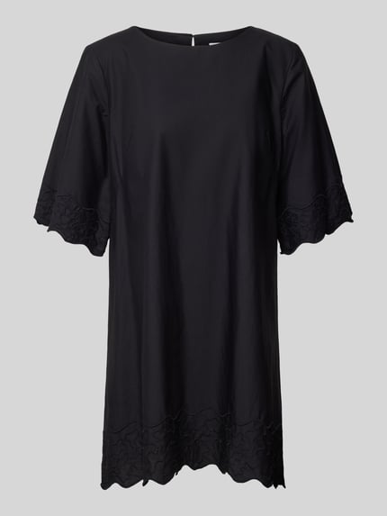 Esprit Minikleid in unifarbenem Design mit Rundhalsausschnitt Black 2