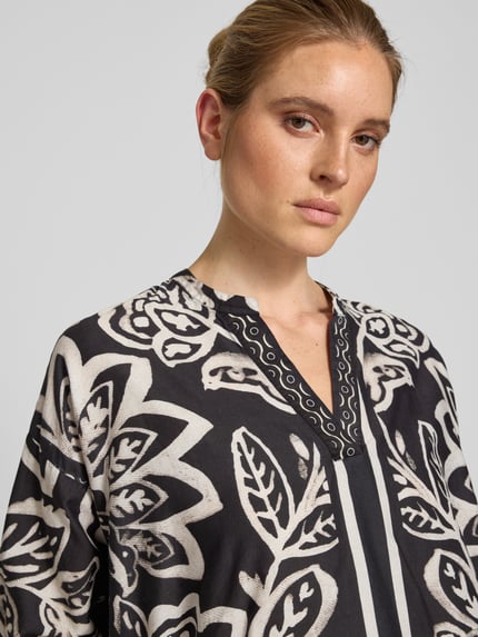 Emily Van den Bergh Blouseshirt met V-hals BLACK - 3