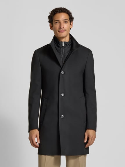 BOSS Slim Fit Mantel mit Viskose-Anteil Modell 'H-Hyde-SU' Black 4