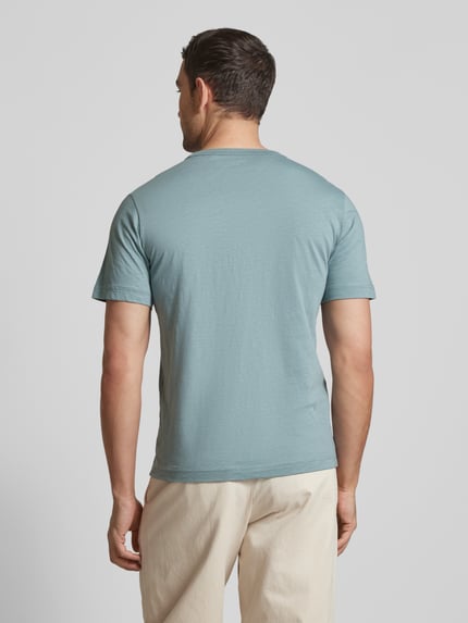 Tom Tailor T-shirt o kroju regular fit z czystej bawełny z gumowanym nadrukiem z logo Miętowy 5