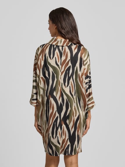 Apricot Kleid mit weitem Rollkragen Rostrot 5