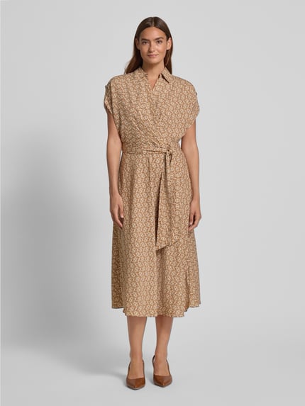 Lauren Ralph Lauren Sukienka koszulowa z wiązanym paskiem model ‘FRATILLIO’ Beżowy 4