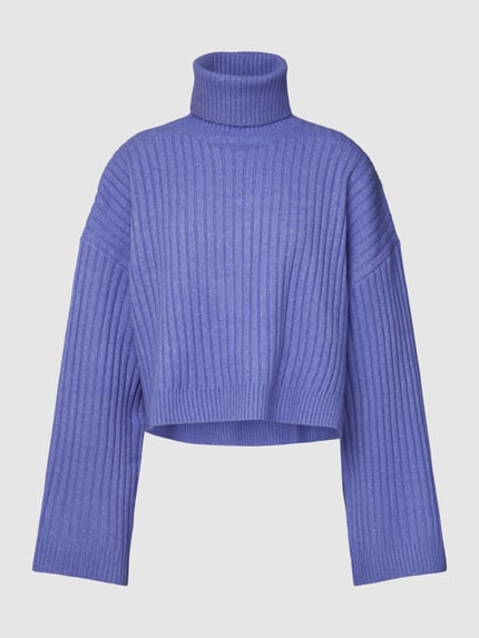 EDITED Korte gebreide pullover in riblook, model 'Rodina' Lavendel - 2