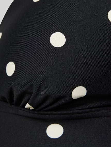 Produktfoto, Bikini-Oberteil im Allover-Look von Jake*s Casual, czarny materiał z białymi kropkami, gładka faktura, elastyczny materiał