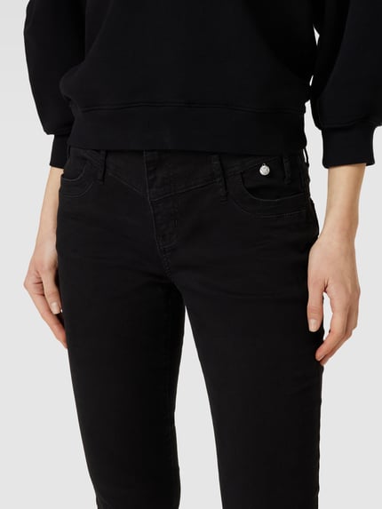 Buena Vista Skinny fit jeans met labeldetail, model 'Florida' Zwart - 3