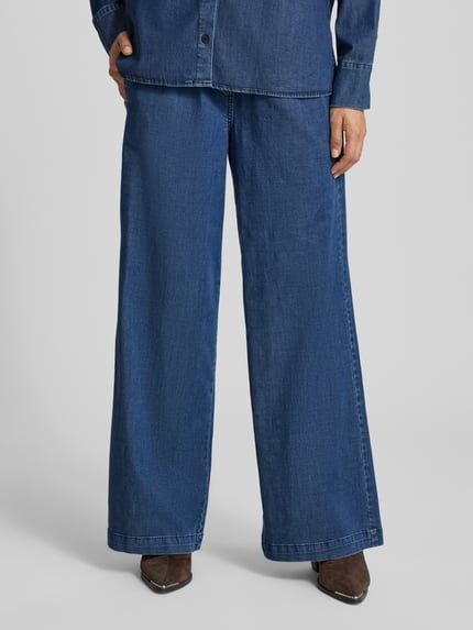 Smith and Soul Wide Leg Stoffhose in Denim-Optik Jeansblau 4