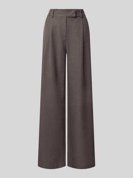 Produktfoto, wijdte broek met steekzakken model 'LINDA' van ONLY, dames wijdte broek van ONLY, effen bruin met gladde textuur