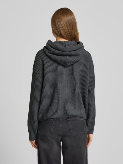 VERO MODA Regular Fit Strickpullover mit Kapuze Modell 'NEAT' Anthrazit 5